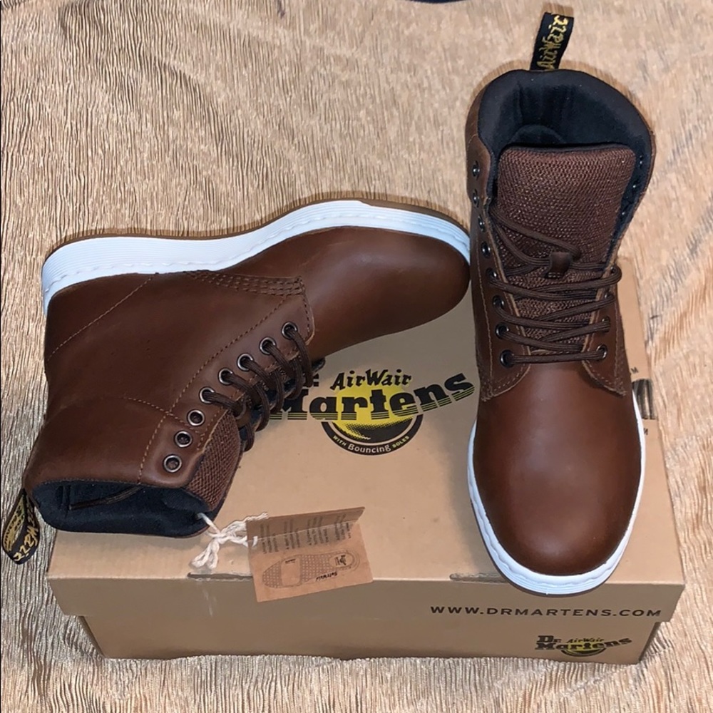Brown dr. martens boots